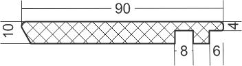 Схема с размерами: Комплект наличника КН№01 90×10×2140 компланарный (5 шт)