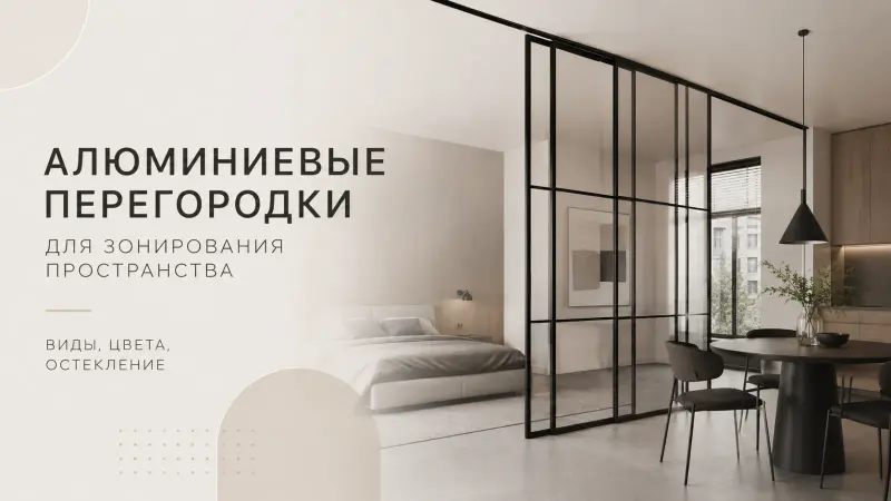 Алюминиевая перегородка со стеклом в интерьере — зонирование пространства